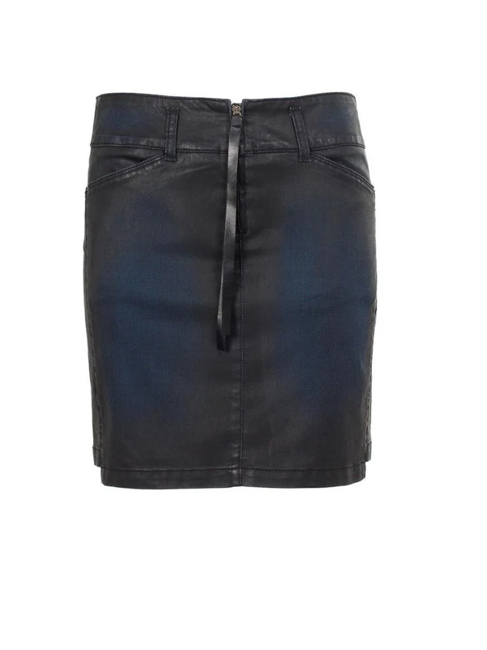 cop.copine indie sleaze Alexis Black Mini Skirt with wax coating